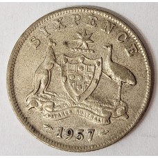 AUSTRALIA 1957 . SIXPENCE AUSTRALIA 1957 . SIXPENCE